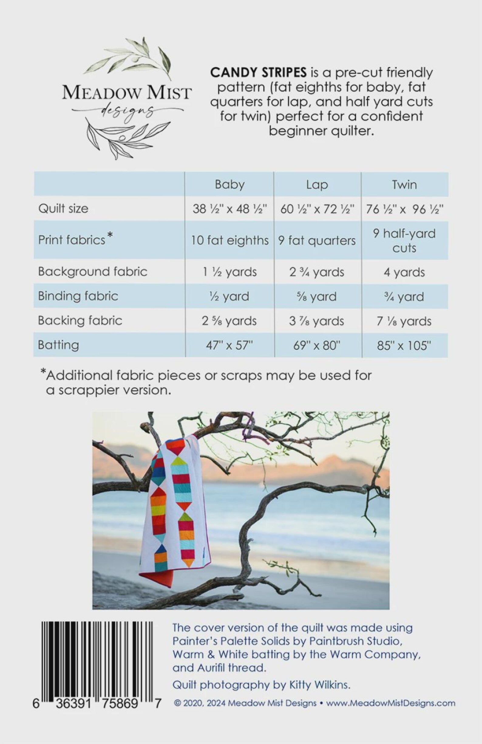 Candy Stripes Quilt Pattern # MMD1059